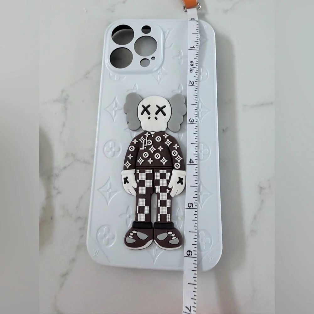 iPhone 13 Pro Max Designer White and Brown Phone Case